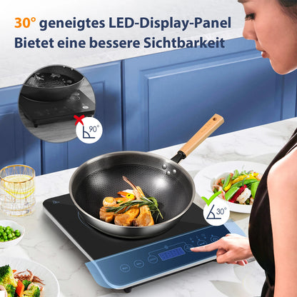 Aigostar BlueFire - portable induction hob with touch panel. Electric induction hob Up to 240℃ and 2000W.