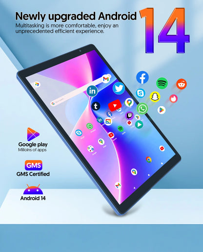 BAKEN 10-inch Tablet, Quad-core Processor, 4 (2+2)GB ROM + 32GB RAM, 1TB Expandable Memory, Wi-Fi 6, Bluetooth, Google Play GMS.
