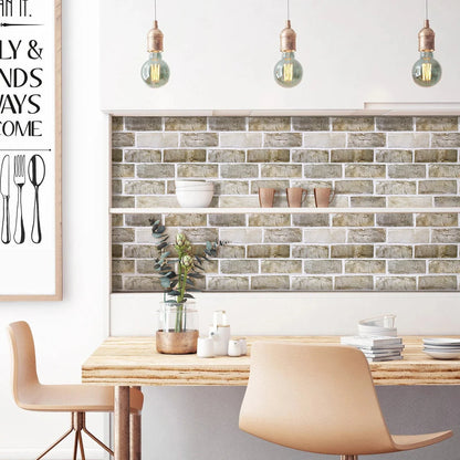 10/20pcs 3D Faux Brick Peel and Stick Wall Panels, Waterproof PVC Wall Stickers, Easy to Install, Home Wall Decor