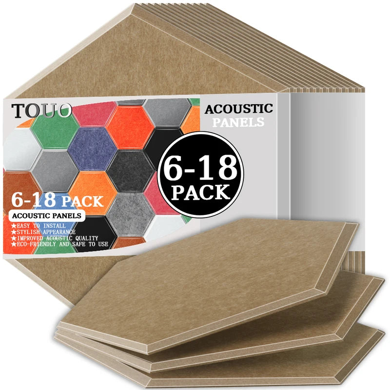 TOUO Acoustic Panels 6-18pc Noise Treatment Insulation Soundproofing Home Studio High Density Soundproof Wall Decor Bedroom