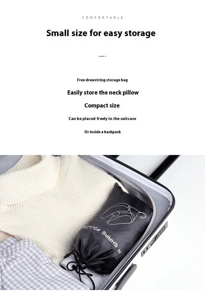 Outdoor U Shaped Memory Foam Neck Pillow Adjustable Portable Multifunctional Airplane Sleeping Support Massage Protection Pillow.