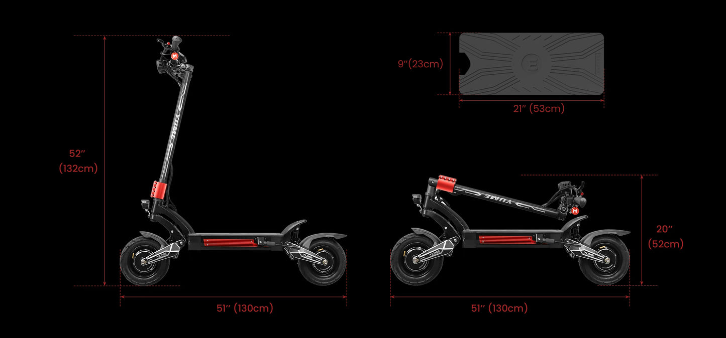 YUME Raptor 2*3000W Dual Motor Electric Scooter Adult Foldable Off Road Electric Scooter 60V-30AH Max Speed 85KM/H.