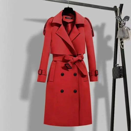 Lässige Langarm-Oberbekleidung, Trenchcoat für Damen, 2024, Herbst-Winter-Mode, Schnürung, lang, neu in Mänteln und Jacken, elegant