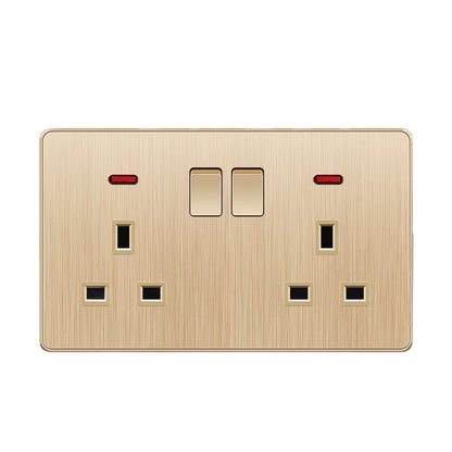 Gold 13A UK Stecker USB Steckdose, Haushalt elektrische licht schalter, universal 5 loch Dual Buchse mit USB Ladegerät, AC110-250V