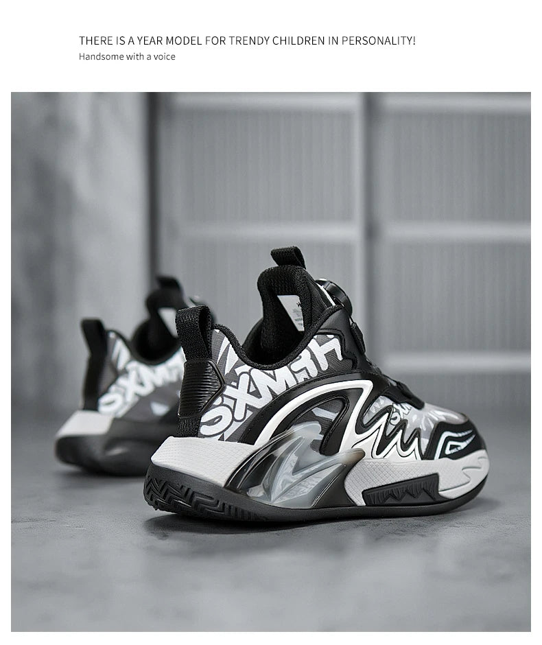 Luxury Boys Sneaker Children Origin Shoes 2025 Autumn New Fashion PU Leather Kids Basketball Shoes High Top Sneaker for Boys.