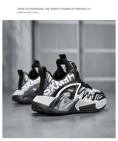 Luxury Boys Sneaker Children Origin Shoes 2025 Autumn New Fashion PU Leather Kids Basketball Shoes High Top Sneaker for Boys.