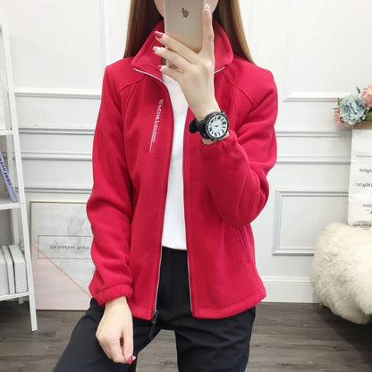 Plus Größe Herbst Winter Polar Fleece Warme Mantel Frauen Sweatshirt Outdoor Sport Casual Zipper Strickjacke Jacke Top Schlank Jugendliche