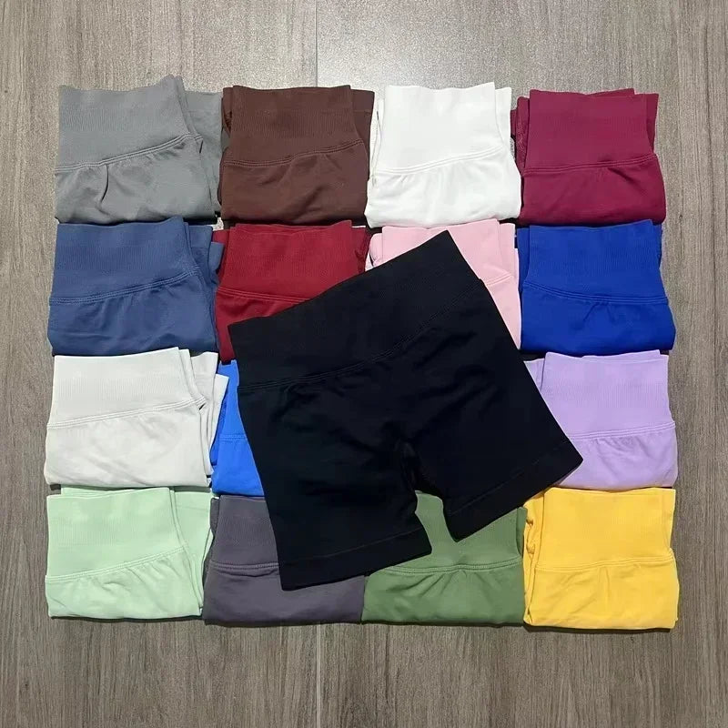 Women's New Yoga Shorts Three-quarter Pants Peach Hip Lift Belly Belly Outside To Wear Running High Waist Sports Fitness Shorts.