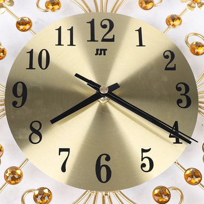 13,62 Zoll große Metall-Wanduhr, Gold, moderne Wanduhr ohne Ticking-Lärm, batteriebetrieben, dekorativ für Wohnzimmer