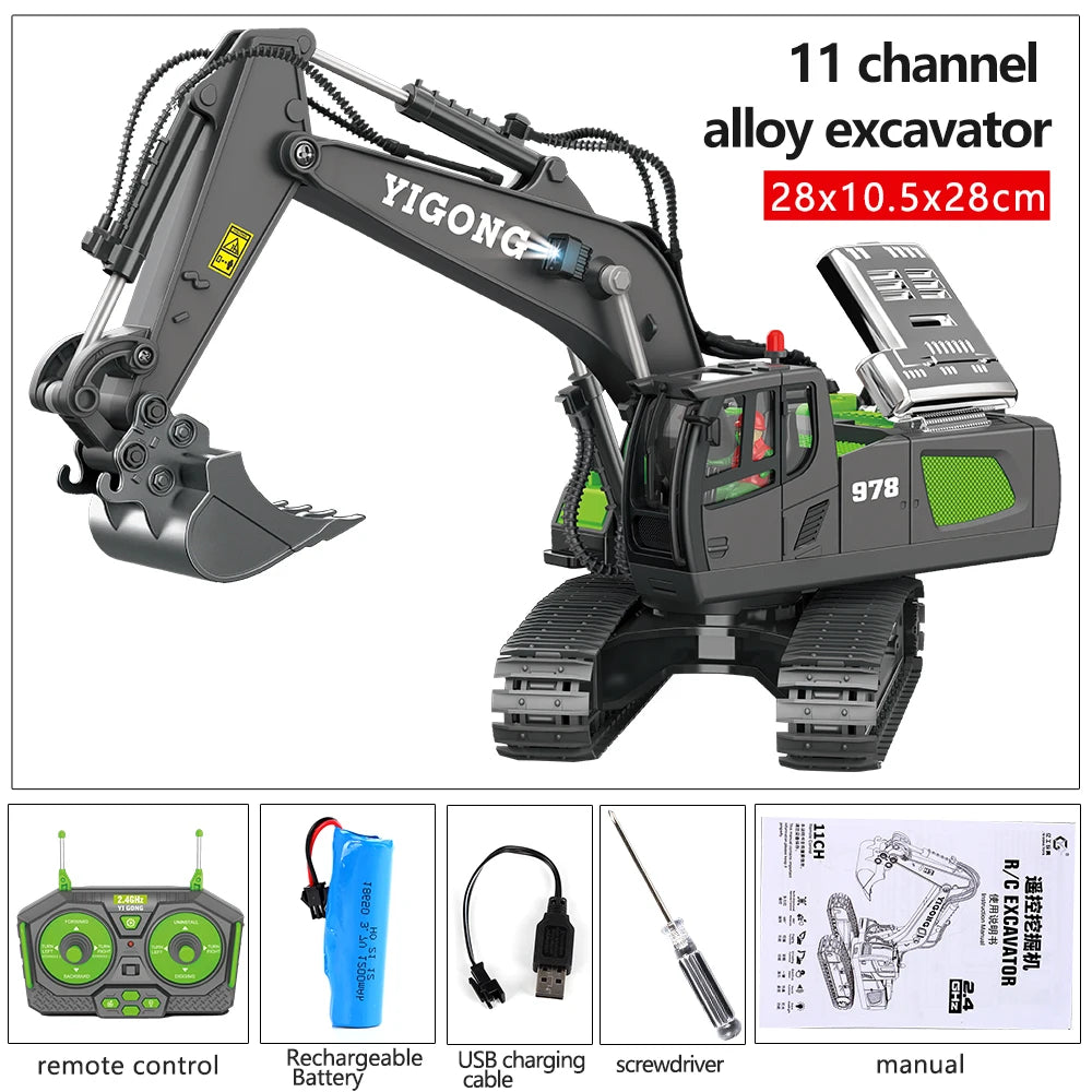 RC Excavator 1:20 Remote Control Truck 2.4G RC Crawler Engineering Vehicle Truck Radio Control Children's Day Christmas Gifts