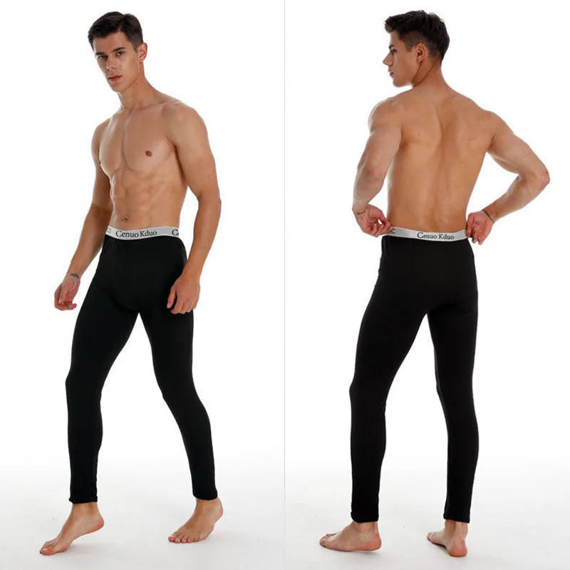 2025 New Men's Tight Sports Pants Slim Pants Autumn And Winter Thermal Pants Plush High Stretch Quick Drying Compression Pants.