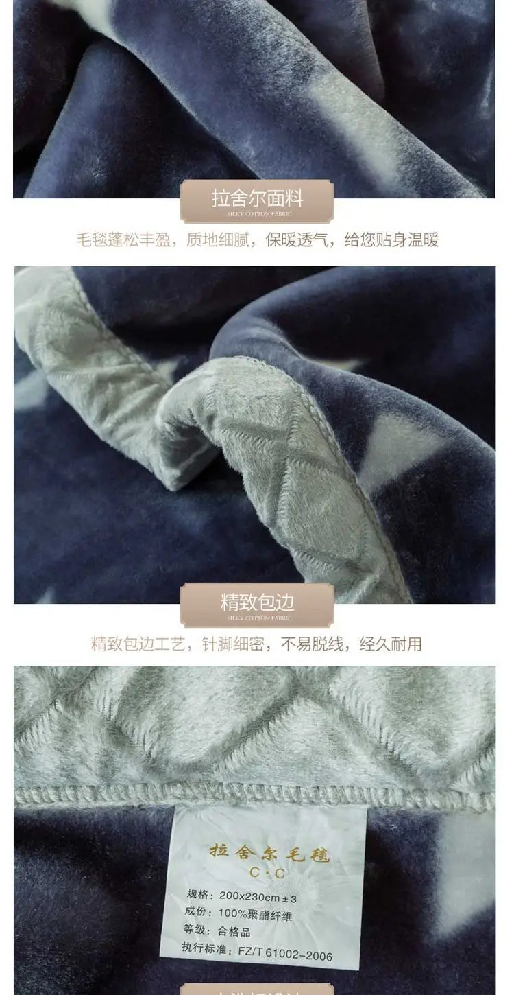 Winter Raschel Blankets Thickened Soft Comfortable and Fluffy Plush Quilt Home Multifunctional Single Person Double Warm Blanket.