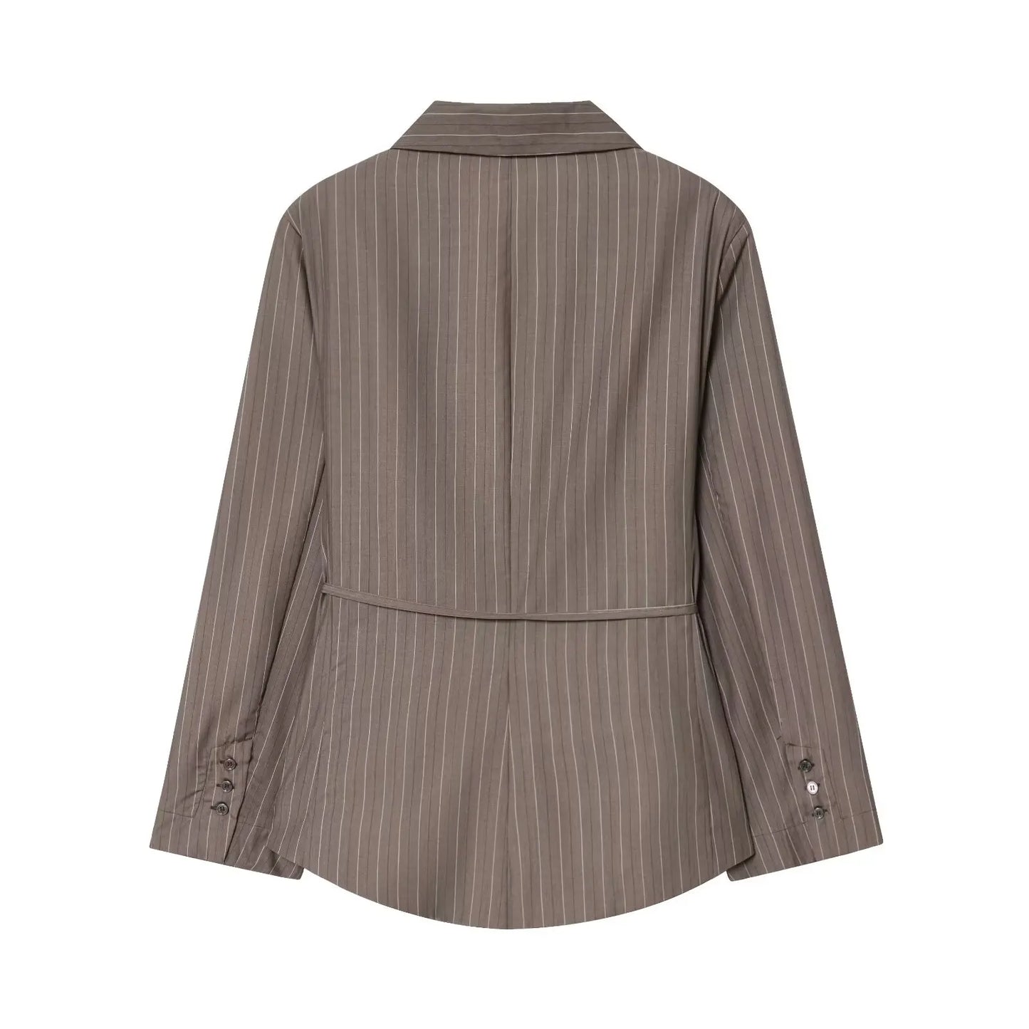 KONDALA Women Elegant Striped Blazer Suit Slim Button Blazer or Wide-leg Pants 2025 Spring Fall Fashion Mujer Commute Pants Set.