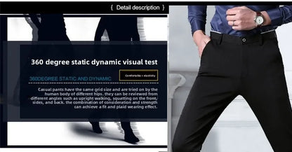 Men's Travel Dress Pants Stretch, No Iron Required Business Trousers, British Classic Slim Fit Lightweight Office Work Pants.