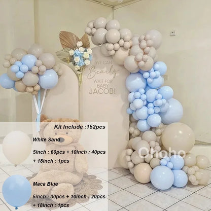 Kaffeebraun Beige Ballon Girlande Bogen Kit Oh Babyparty Dekoration Rustikale Hochzeit Kindergeburtstag Party Taufe Taufe