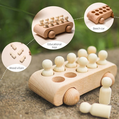 Wooden Train Birthday Toy  Montessori Toys Baby Educational Toys  Wooden Trolley  Baby Learning Toys  Number Of Wood Baby's Toys.