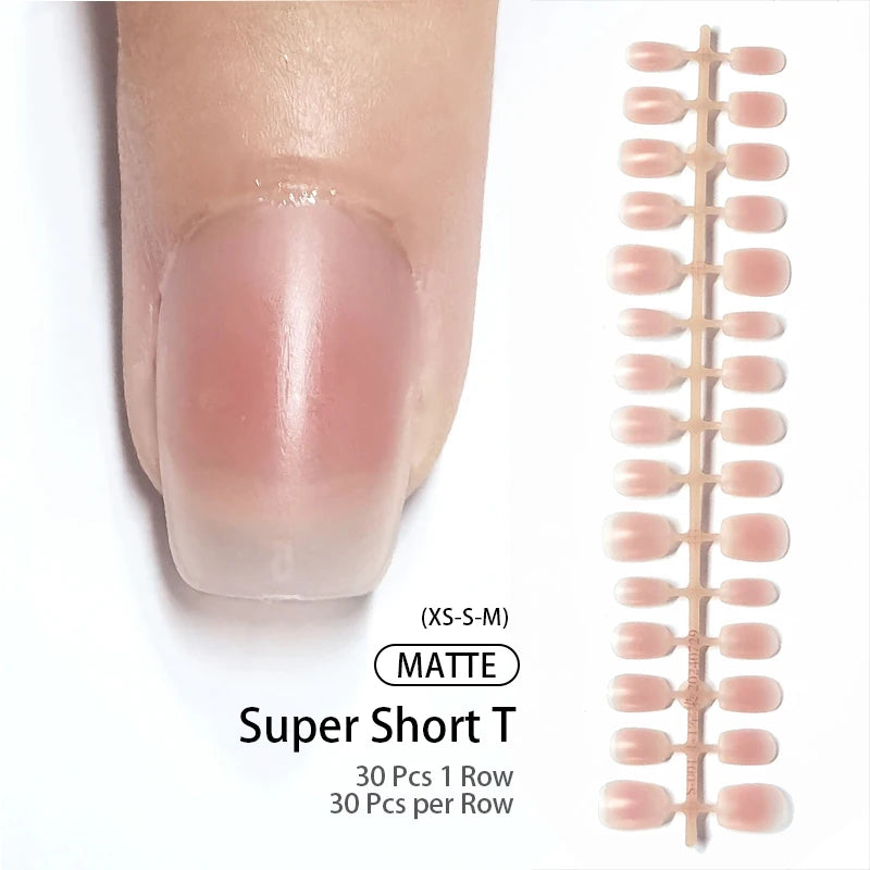 30Pcs Matte Nude Fake Nail Fashion Press on Quick Extension Wearable False Nails Simple Full Cover Nail Tips Manicure Nail Art.