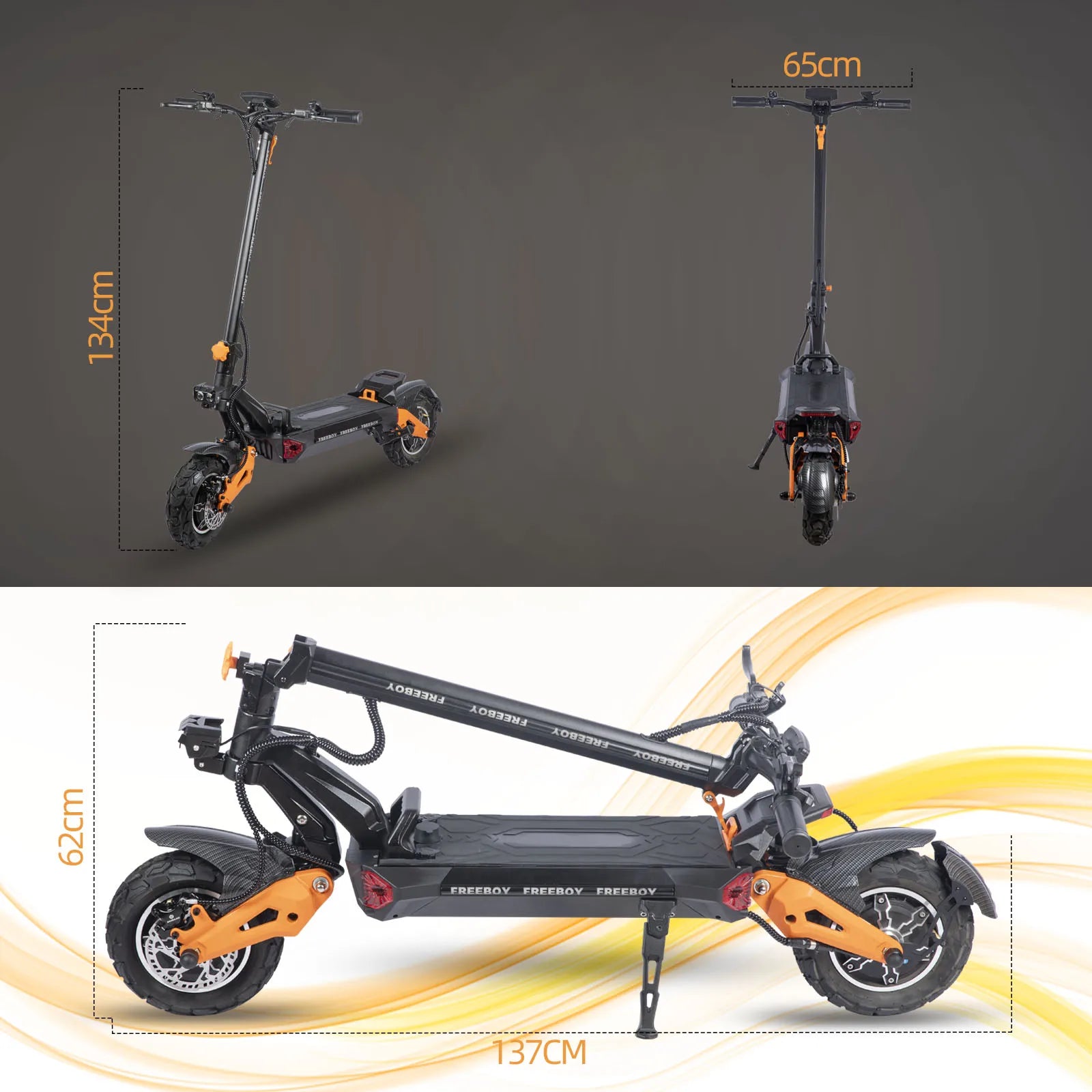 Dual Motor Powerful Electric Scooter, 80km Range, Load 200kg, Foldable Fast Electric Scooter for Heavy Adults.