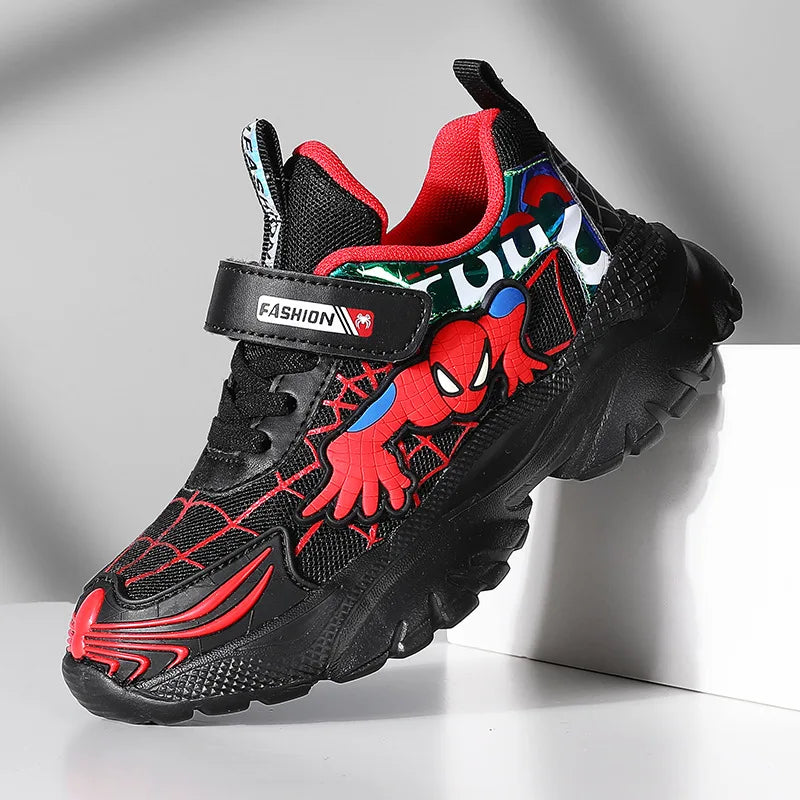 Disney Kids Sneakers Boys Tennis Shoes Comfortable Mesh Shoes Lightweight Outdoor Children's Sports Walking Black Blue Shoes.