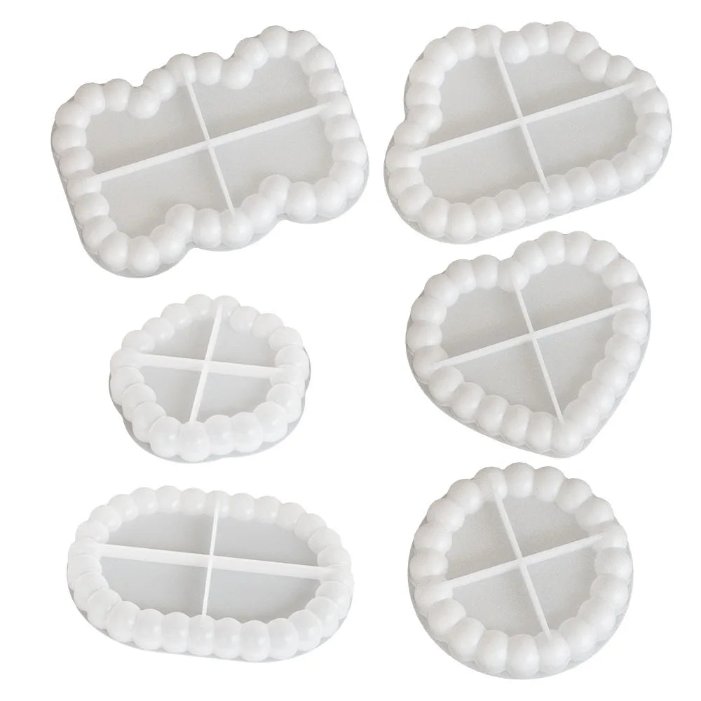 Bubble Shaped Tray Silicone Mold Gypsum diy Candle Holder Jewelry Display Tray Mould Resin Mold Concrete Cement Coaster Mold.