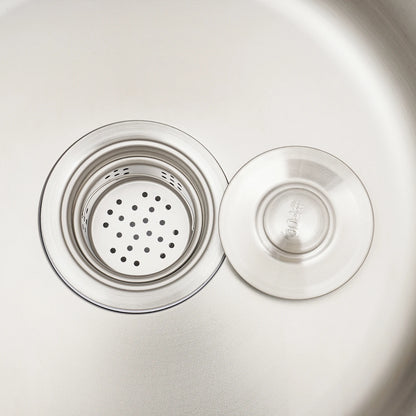 41 cm kreisförmige, vertiefte und vergrößerte Küchenspüle aus Edelstahl 304 mit einer Schüssel