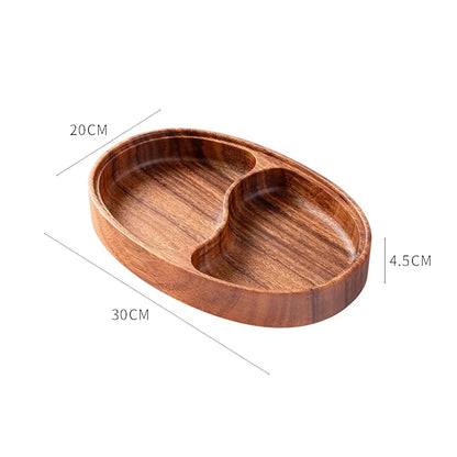 Divided Serving Tray Snack Tray Candy Bowl Fruit Plate Appetizer Platter Wood for Farmhouse Kitchen Nut Bread Dining Room.