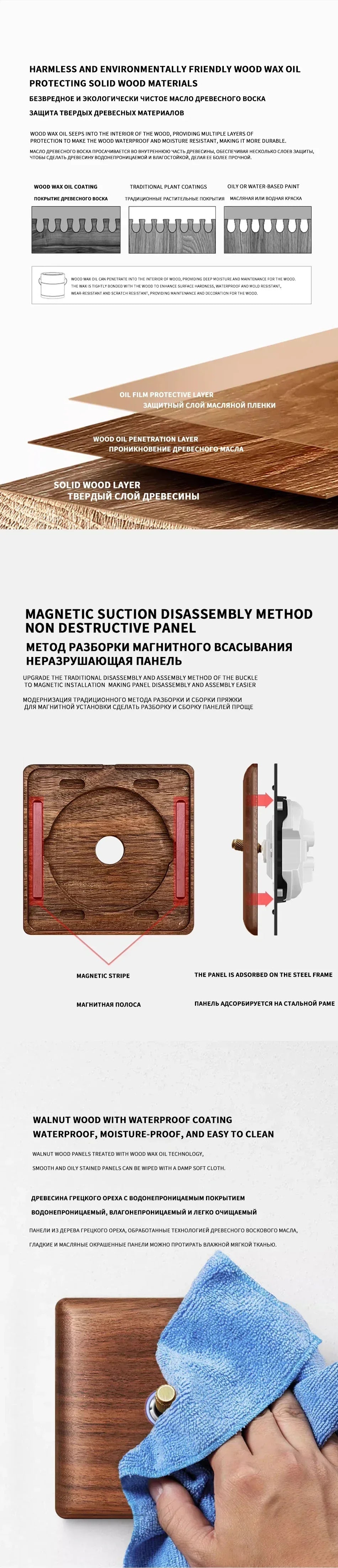 Europäische Vintage Wand leuchte Steckdose eu ru fr Standardsc halter Antik Home Massivholz Messing Kippschalter platine, 86x86mm.