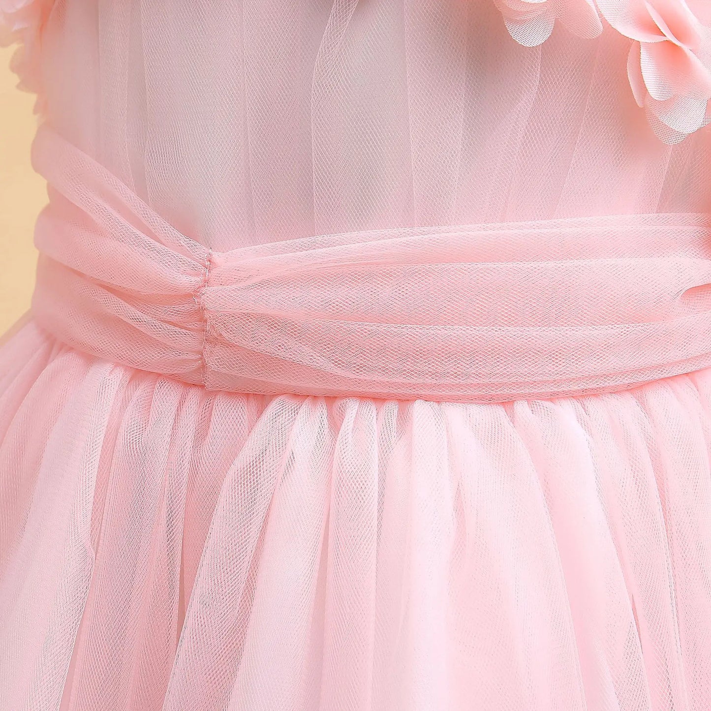 Mädchen Partykleider Weiß Langes Hochzeit Brautjungfer Prinzessin Kleid Abend Tüllkleid Abschlussball Klavier Performance Kleid.