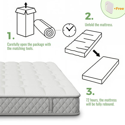 Orthopädische Kaltschaummatratze 90 x 200 cm, Matratze mit 7-Zonen-Taschenfederkernen, mittelfest – OEKO-TEX ®    Zertifiziert