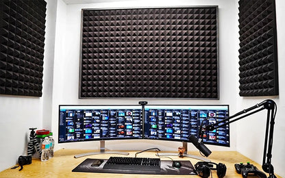 TOUO Acoustic Foam 6-48 Pcs Sound Proof Wall Panels High Density Studio Sound Absorbing Material Acoustic Foam Home Decoration