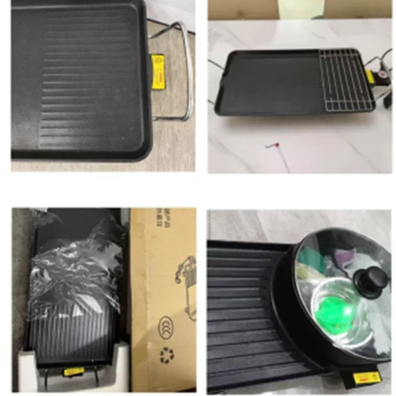 New Smokeless Non-stick Electric Roasting Pan Korean Household Multifunctional Electric Roasting Oven Portable Roasting.