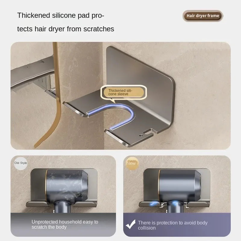 Universal Haar Trockner Halter Bad Haarglätter Stehen Nagel Kostenloser Wand Regale Zimmer Lagerung Rack Wand-montiert Hause Regal