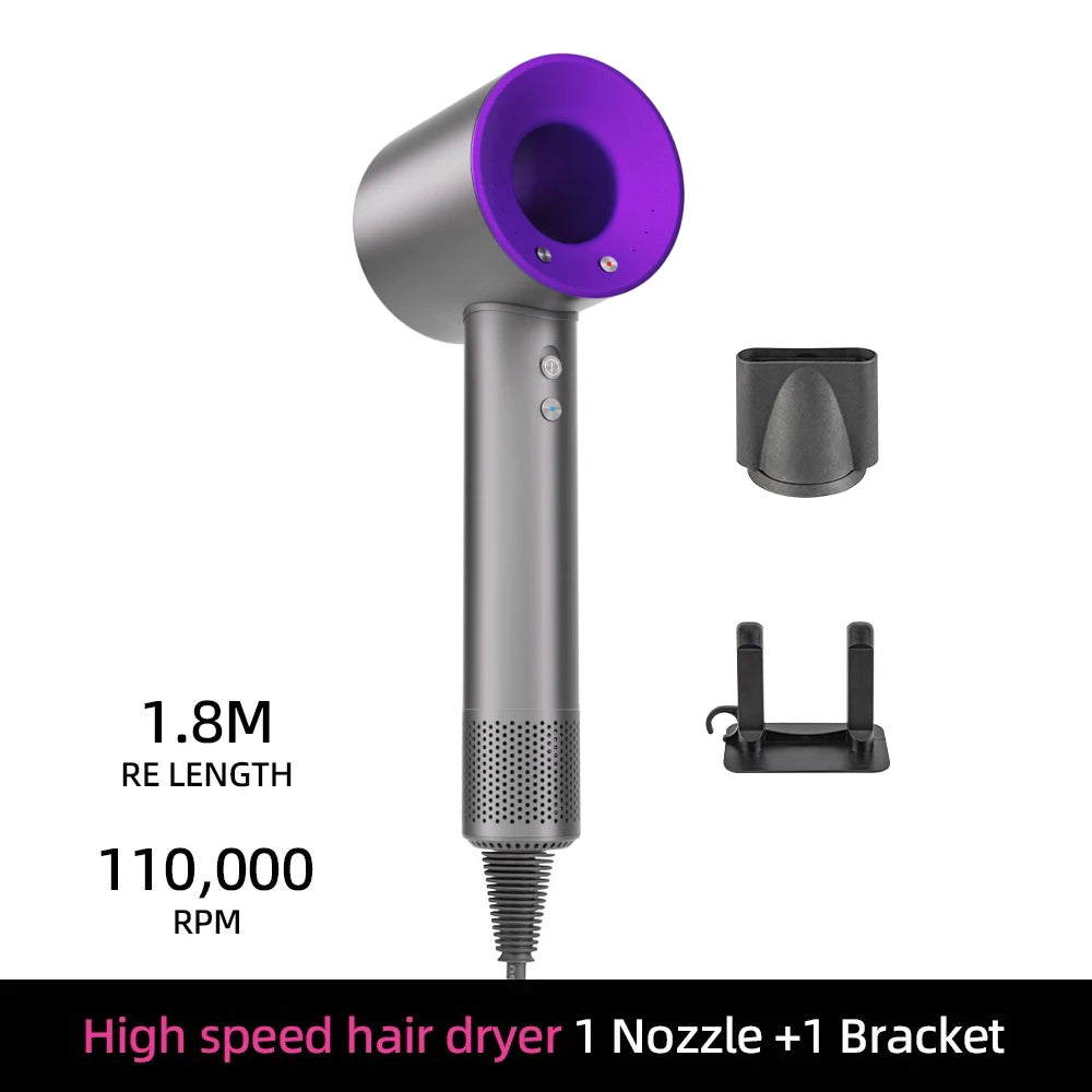 Negative ion hair dryer with high speed and no blades High power silent and quick drying Portable, suitable for home and travel.