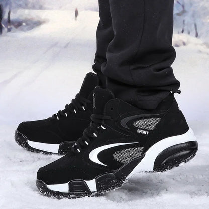 Winter Warm Couple Casual Sneakers Fashion Leather Outdoor Sport Running Tenis Men Non-slip Big Size 48 Trainer Men’s Snow Shoes