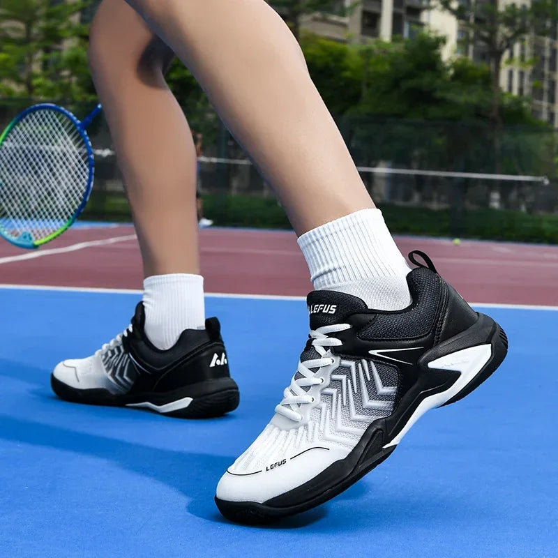 High-quality Badminton Trainers for Men and Women Blue Athletic Shoes with Anti-Slip Sole for Indoor and Outdoor Sports.