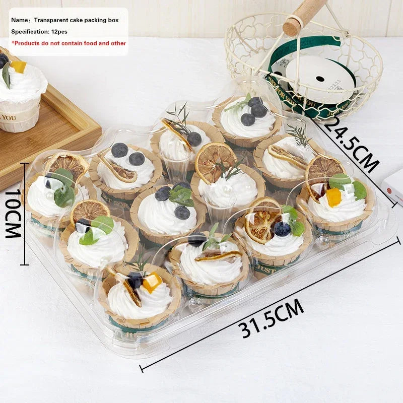 4/6/12 Count Cupcakes Box Tray Container Cake Carrier Holder Muffin Boxes Baking Muffins Egg Tart Storage Tray Tall Dome Lids.