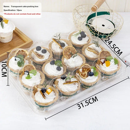 4/6/12 Count Cupcakes Box Tray Container Cake Carrier Holder Muffin Boxes Baking Muffins Egg Tart Storage Tray Tall Dome Lids.