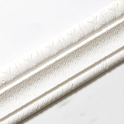 Decorative waterproof and mildew proof 2.3m skirting board 3D pattern self-adhesive wallpaper living room wall sticker