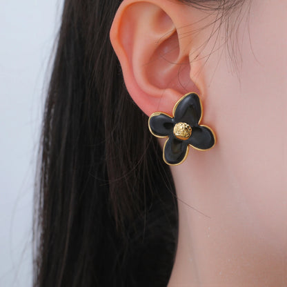 Cazador 2Pcs Flower Women's Earrings Stainless Steel Stud Earrings Jewelry Trend 2025 Party Wedding Birthday Gifts New Wholesale.