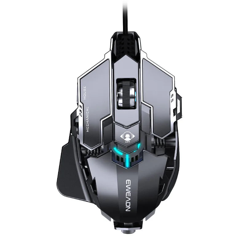 MK500 RGB Backlight Wired Mechanical Mouse 12800DPI Adjustable Macro Programming E-Sport Ergonomic Gaming Mouse For PC Laptop.