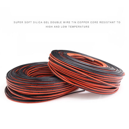 Super Soft 2 Pin Black Red Silicone Cable 28awg 26 24 22 20 18 16 14 12awg 10awg 8awg High Temperature Resistant Tin-Copper Wire.