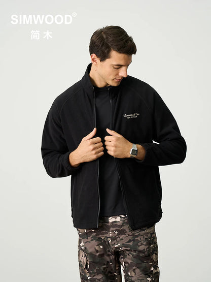 SIMWOOD 2025 Autumn Winter Men's Anti Static Polar Fleece Jacket 300gsm Anti-Electricity Coat Regular Fit Warm Fleece for Daily.