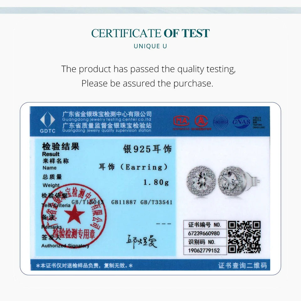 BAMOER Gold Plated Halo CZ Stud Earrings 925 Sterling Silver Hypoallergenic Classic Elegant Heart Earrings Jewellry BSE894