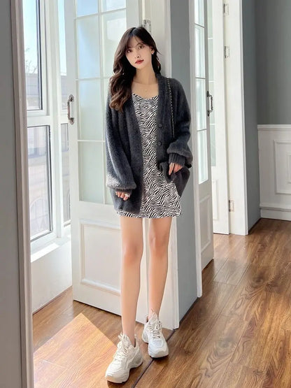 Winterkleidung für Damen, Strickjacke, koreanische Mode, Herbst 2022, modische Damenbekleidung, Neuankömmlinge, Vintage-Strickwaren, Langarm-Top