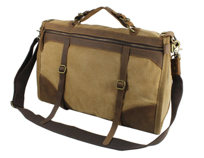 Vintage Retro militär Leinwand + Leder männer reisetaschen gepäck taschen männer wochenende Tasche Übernachtung duffle taschen tote Freizeit M314 #