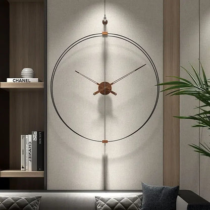 Spanische Wanduhr, minimalistische Uhr, Wohnzimmer, ästhetische Kunstuhren, Massivholzzeiger, große Wanduhr, stille Uhrwerkuhren