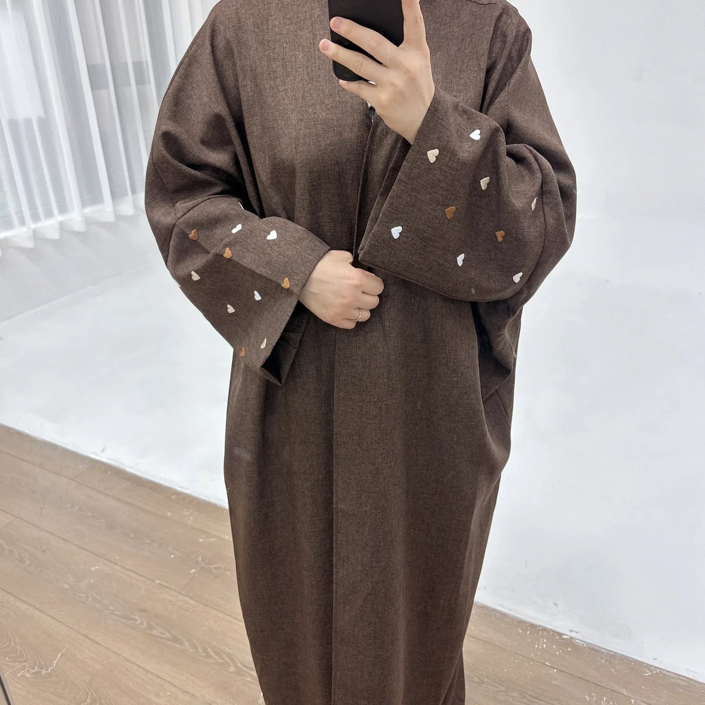 2025 Ramadan Eid Open Butterfly Moon Heart Modest Kimono Abaya Dubai Turkey Muslim Dress Abayas for Women Kaftan Kebaya Caftan.