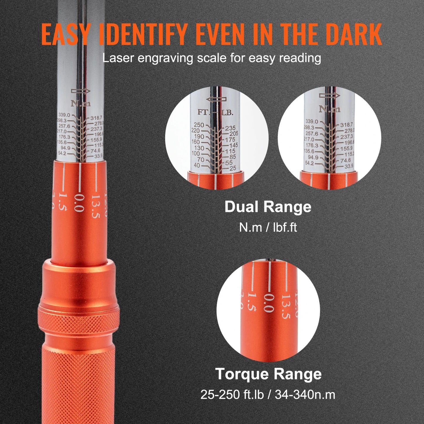 Vevor 1/2 "3/4" 1/4 "mechanischer Drehmoments chl üssel satz Präzisions zeiger Handwerkzeuge Drehmoments chl üssel mechanische Werkstatt Autore parat ur werkzeug