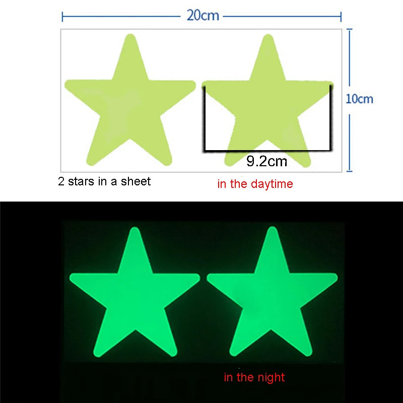 Glow Stickers Luminous In Darkness Fluorescent Star Wall Art 3D Home Decals For Kids Room Ceiling Switch Decoration.