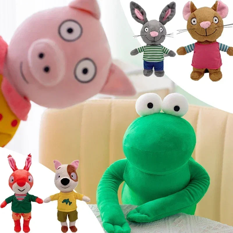 Pip and Posy Plush Toys Rabbit Mouse Pig Frog Stuffed Dolls Kids Educational Plushies Figure Cartoon Pillow Kids Christmas Gifts.
